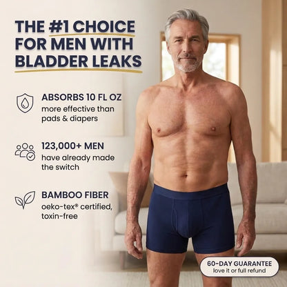 Ultra-saugfähige Inkontinenz-Boxershorts für Herren