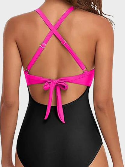 Ribbed Cutout-Front Shaping Swimsuit