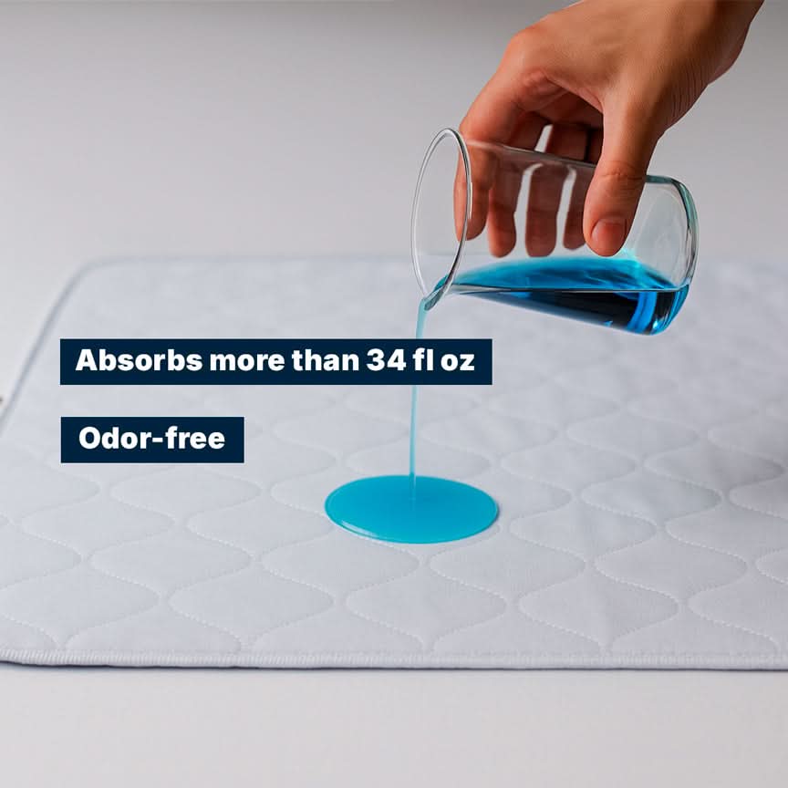 Ultraabsorberende vaskbar sengeunderlag