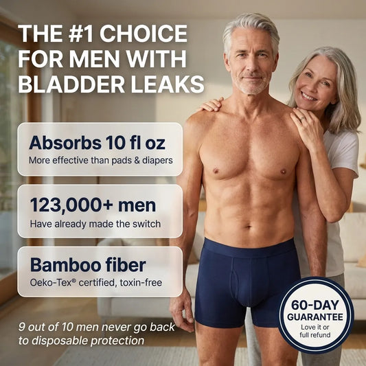 Men’s Ultra‑Absorbent Incontinence Boxer Briefs