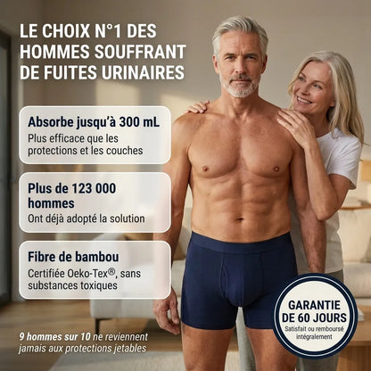 Boxers d’incontinence ultra-absorbants pour hommes