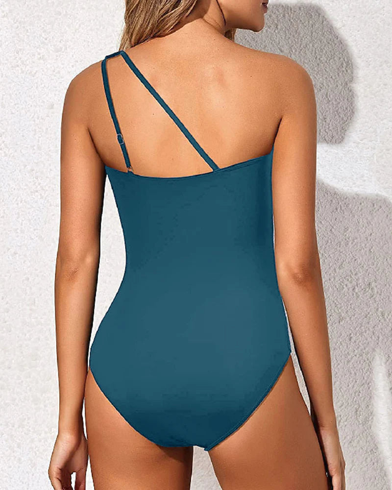 Women's One Shoulder One Piece Swimsuit for Women Tummy Control