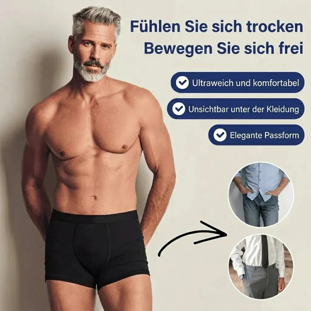 Ultra-absorberende inkontinens boxershorts til mænd