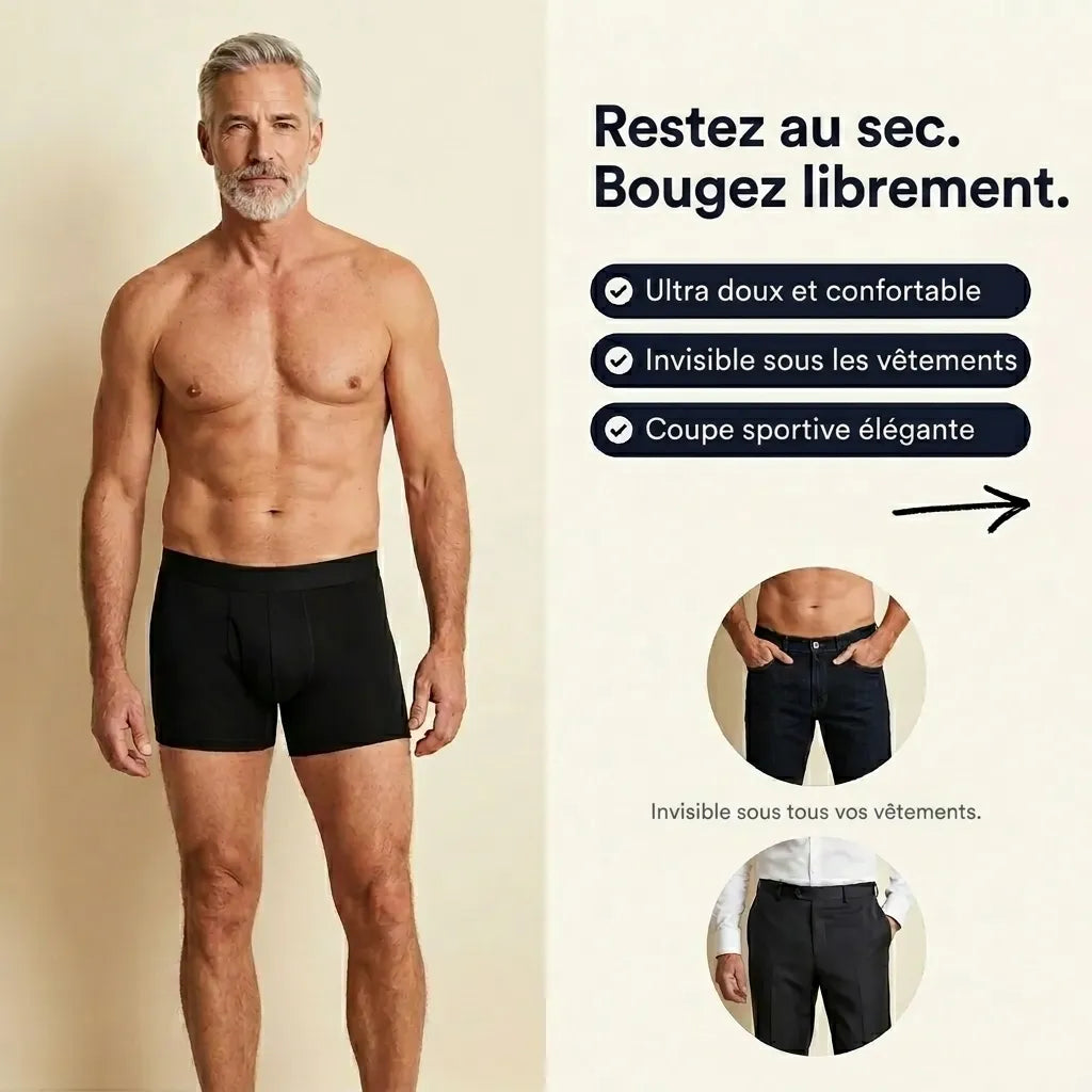 Boxers d’incontinence ultra-absorbants pour hommes