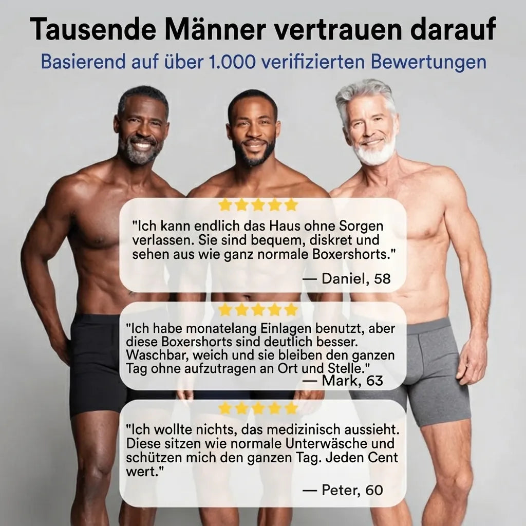 Ultra-absorberende inkontinens boxershorts til mænd