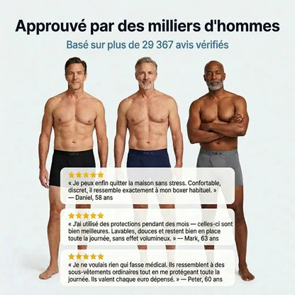 Boxers d’incontinence ultra-absorbants pour hommes