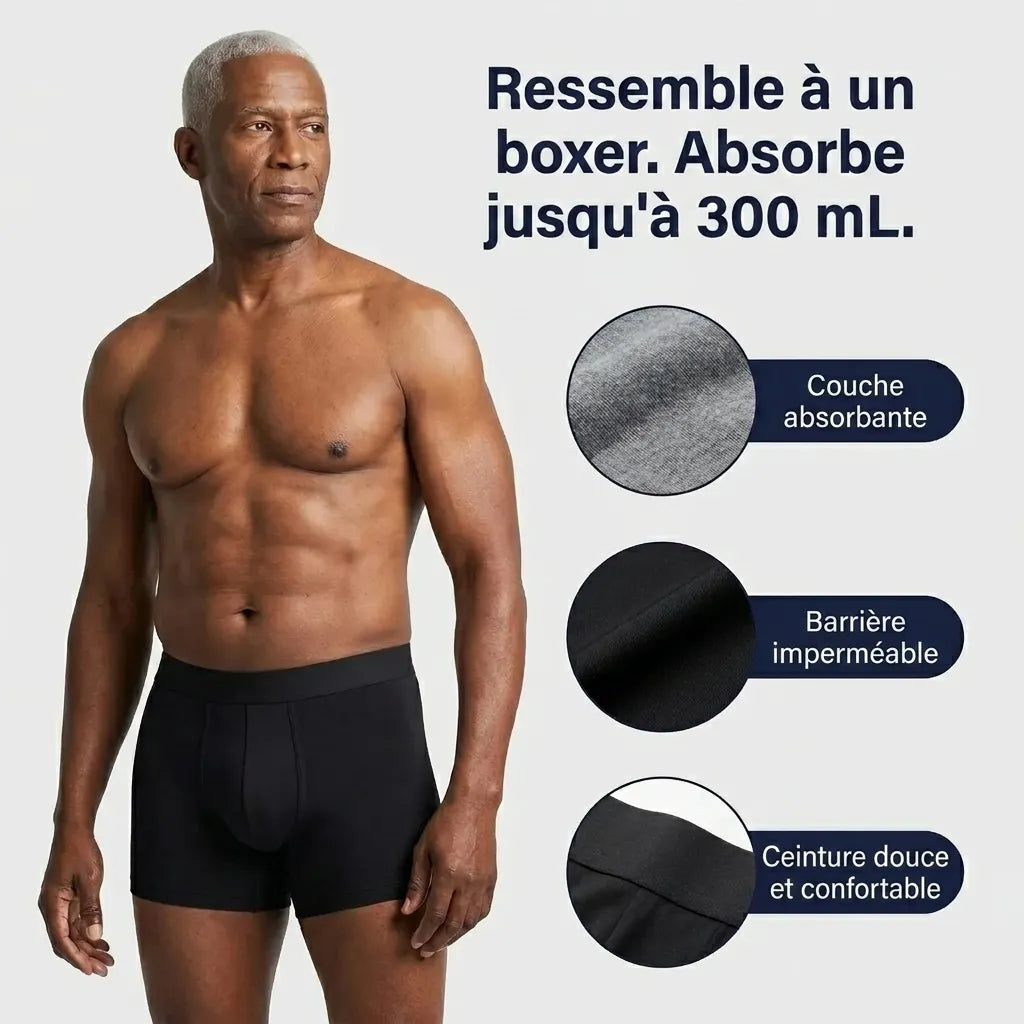 Boxers d’incontinence ultra-absorbants pour hommes