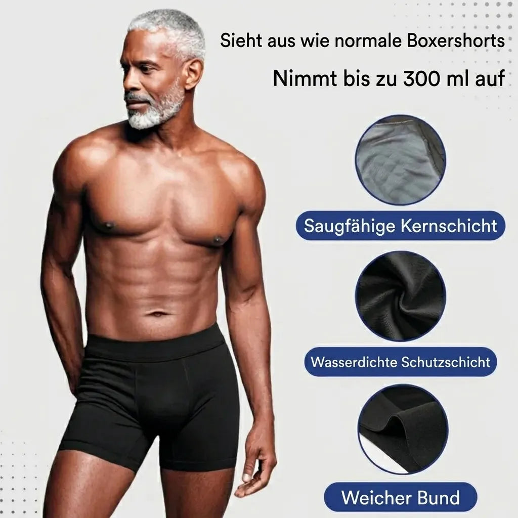 Ultra-absorberende inkontinens boxershorts til mænd