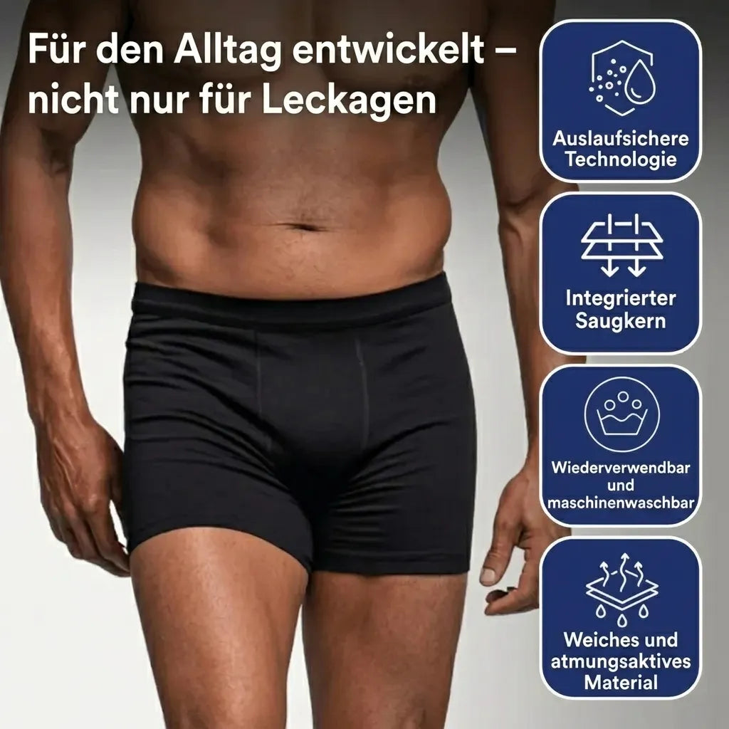 Ultra-absorberende inkontinens boxershorts til mænd